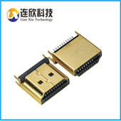 HDMI連接器插座  HDMIA TYPE公座夾板式帶壓勁，高清HDMI座子9PIN