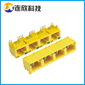 RJ45 連接器 RJ45網(wǎng)絡(luò)接口座子 網(wǎng)絡(luò)插頭1*4排插全塑款RJ45